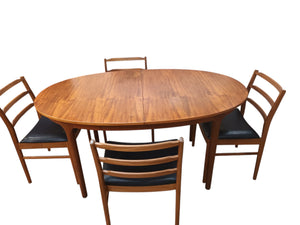 Mid Century Vintage Dining Table McIntosh & 4 Chairs  Retro Extending Teak 1970 Dining Set