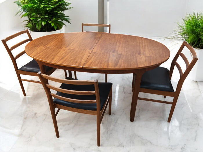 Mid Century Vintage Dining Table McIntosh & 4 Chairs  Retro Extending Teak 1970 Dining Set