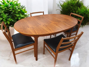 Mid Century Vintage Dining Table McIntosh & 4 Chairs  Retro Extending Teak 1970 Dining Set