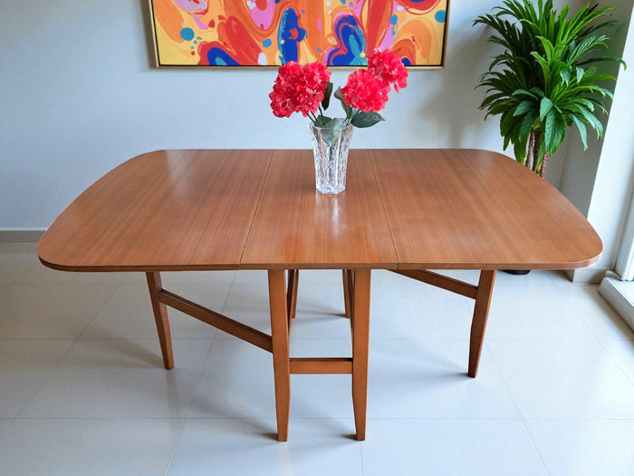 Vintage Mid Century G Plan Style Dining Table Drop Leaf Gate Leg Retro Teak Restored 1970