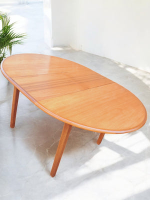 Mid Century Danish Vintage Dining Table Extending Retro Table Teak 1970 Restored