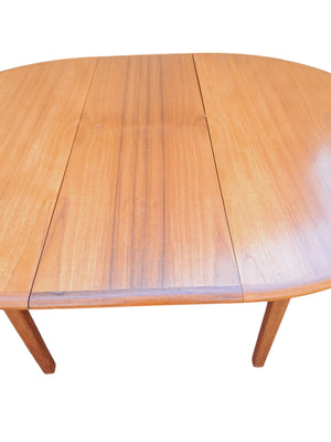 Mid Century Danish Vintage Dining Table Extending Retro Table Teak 1970 Restored