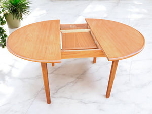Mid Century Danish Vintage Dining Table Extending Retro Table Teak 1970 Restored