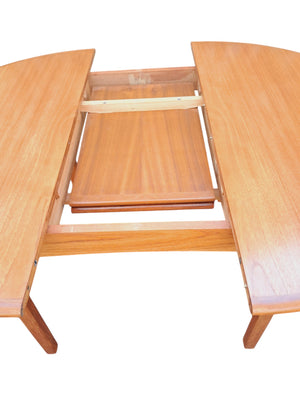 Mid Century Danish Vintage Dining Table Extending Retro Table Teak 1970 Restored