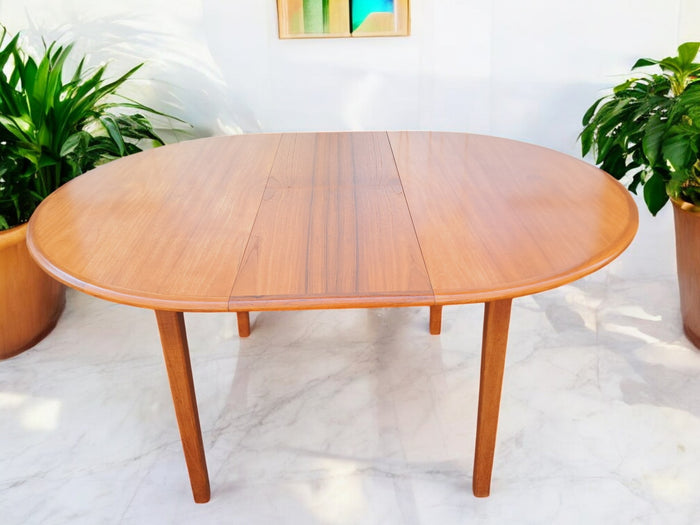 Mid Century Danish Vintage Dining Table Extending Retro Table Teak 1970 Restored