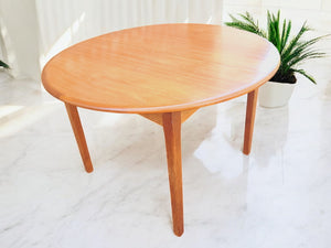 Mid Century Danish Vintage Dining Table Extending Retro Table Teak 1970 Restored