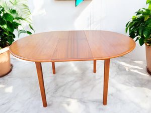 Mid Century Danish Vintage Dining Table Extending Retro Table Teak 1970 Restored