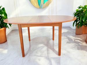 Mid Century Danish Vintage Dining Table Extending Retro Table Teak 1970 Restored