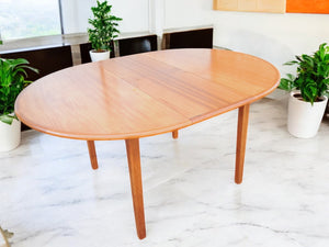 Mid Century Danish Vintage Dining Table Extending Retro Table Teak 1970 Restored