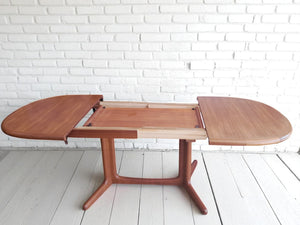 Mid Century Vintage Dining Table Double Extending Danish Valentinsen Teak 1960 Restored