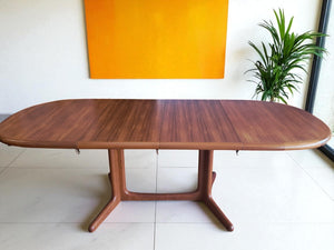 Mid Century Vintage Dining Table Double Extending Danish Valentinsen Teak 1960 Restored