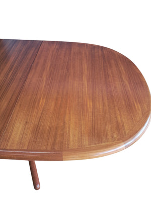 Mid Century Vintage Dining Table Double Extending Danish Valentinsen Teak 1960 Restored