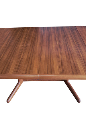 Mid Century Vintage Dining Table Double Extending Danish Valentinsen Teak 1960 Restored