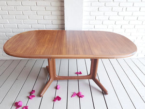 Mid Century Vintage Dining Table Double Extending Danish Valentinsen Teak 1960 Restored