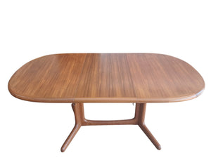 Mid Century Vintage Dining Table Double Extending Danish Valentinsen Teak 1960 Restored