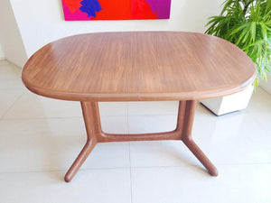 Mid Century Vintage Dining Table Double Extending Danish Valentinsen Teak 1960 Restored