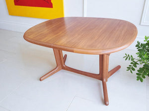 Mid Century Vintage Dining Table Double Extending Danish Valentinsen Teak 1960 Restored
