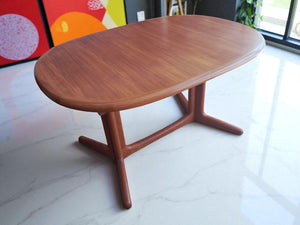Mid Century Vintage Dining Table Double Extending Danish Valentinsen Teak 1960 Restored
