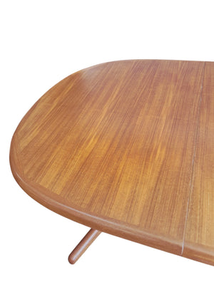 Mid Century Vintage Dining Table Double Extending Danish Valentinsen Teak 1960 Restored