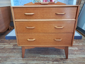 Mid Century G Plan Brandon Oak Dressing Table | Chest of Drawers + Mirror 1960 Compact