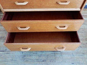 Mid Century G Plan Brandon Oak Dressing Table | Chest of Drawers + Mirror 1960 Compact