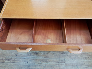 Mid Century G Plan Brandon Oak Dressing Table | Chest of Drawers + Mirror 1960 Compact