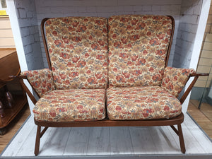 Vintage Ercol Sofa Settee 2 Seater Evergreen Mid Century High Back Retro Wood
