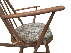 Vintage Mid Century Ercol Small Rocking Chair Light Elm Wood Frame Windsor Chair Armchair 1970's