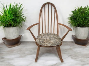 Vintage Mid Century Ercol Small Rocking Chair Light Elm Wood Frame Windsor Chair Armchair 1970's