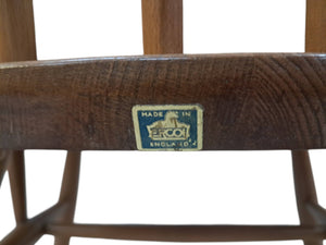 Vintage Mid Century Ercol Small Rocking Chair Light Elm Wood Frame Windsor Chair Armchair 1970's