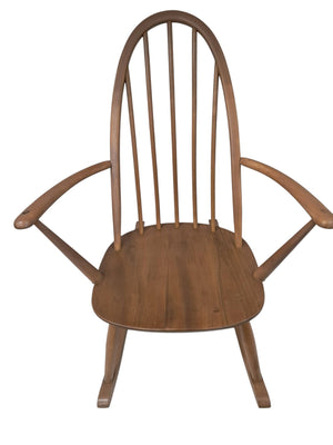 Vintage Mid Century Ercol Small Rocking Chair Light Elm Wood Frame Windsor Chair Armchair 1970's