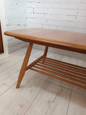 Mid Century Ercol Plank Coffee Table Solid Elm Vintage Retro Restored