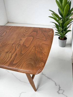 Mid Century Ercol Plank Coffee Table Solid Elm Vintage Retro Restored 1970