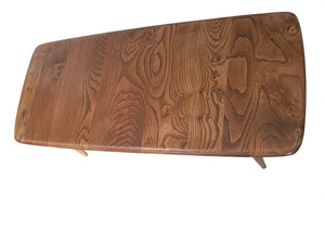 Mid Century Ercol Plank Coffee Table Solid Elm Vintage Retro Restored 1970