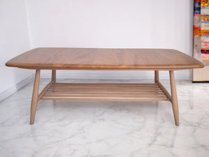 Mid Century Ercol Plank Coffee Table Solid Elm Vintage Retro Restored 1970