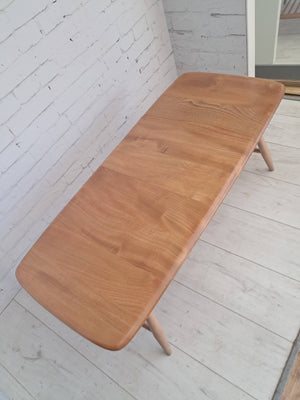 Mid Century Ercol Plank Coffee Table Solid Elm Vintage Retro Restored 1970