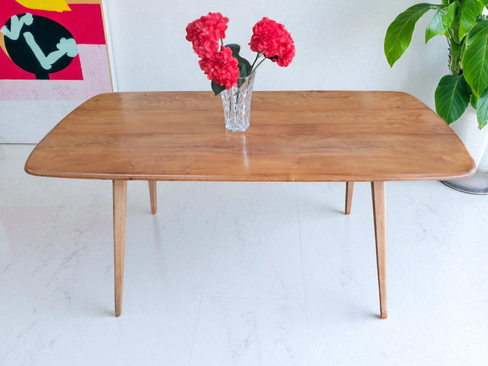 Mid Century Ercol Plank Vintage Dining Table Vintage Blonde 1960's