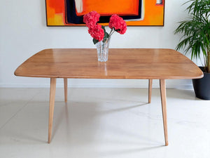 Mid Century Ercol Plank Vintage Dining Table Vintage Blonde 1960's