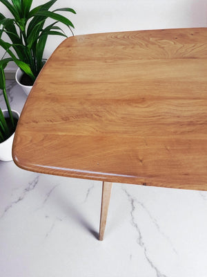 Mid Century Ercol Plank Vintage Dining Table Vintage Blonde 1960's