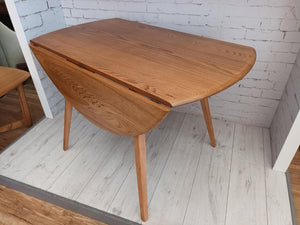 Vintage Ercol Drop Leaf Plank Dining Table Mid Century Elm Retro Stunning Condition Refurbished