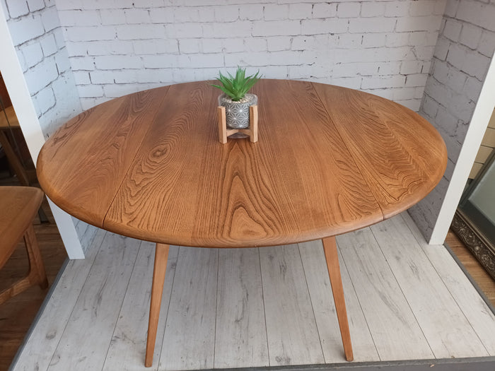 Vintage Ercol Drop Leaf Plank Dining Table Mid Century Elm Retro Stunning Condition Refurbished