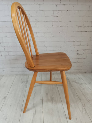 Vintage Ercol Windsor Dining Chairs  x 6 - Light Elm Mid Century Chairs VGC