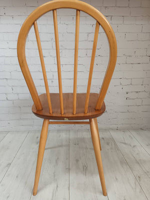 Vintage Ercol Windsor Dining Chairs  x 6 - Light Elm Mid Century Chairs VGC