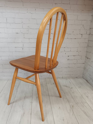 Vintage Ercol Windsor Dining Chairs  x 6 - Light Elm Mid Century Chairs VGC