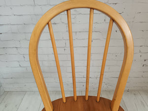 Vintage Ercol Windsor Dining Chairs  x 6 - Light Elm Mid Century Chairs VGC