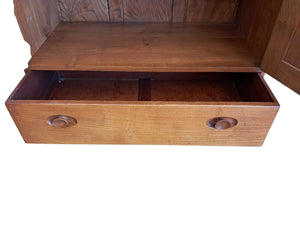 Vintage Ercol 469 Elm Writing Bureau Desk Drinks Cupboard | Mid Century Cocktail Cabinet