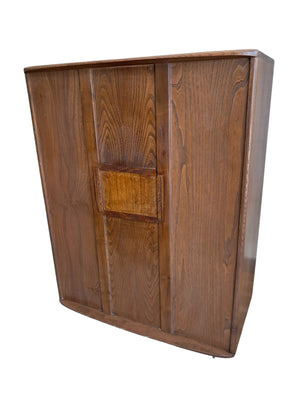Vintage Ercol 469 Elm Writing Bureau Desk Drinks Cupboard | Mid Century Cocktail Cabinet