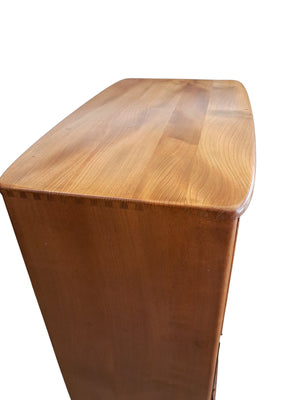 Vintage Ercol 469 Elm Writing Bureau Desk Drinks Cupboard | Mid Century Cocktail Cabinet