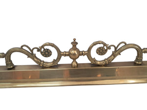Antique Victorian Large Brass Fender Fireplace Decorative Art Nouveau Fire Surround