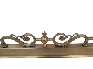 Antique Victorian Large Brass Fender Fireplace Decorative Art Nouveau Fire Surround